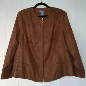 Koret Long Sleeve Brown Snake Print Jacket Blazer B21